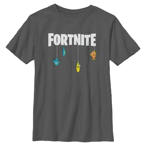 Boys Fortnite Fishing Lure White Logo T Shirt