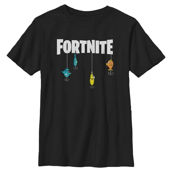 Boys Fortnite Fishing Lure White Logo T Shirt