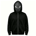 thumbnail image 1 of Boys' Full Zip Hoodie, Halloween Graphic Print Casual Relaxed Fit Long Sleeve Drawstring SweatShirts Outerwear Navy 110, 1 of 2