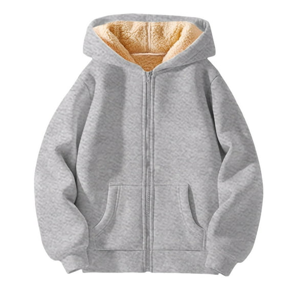 Boys Full Zip Hoodless Hoodies Neck Sweatshirts Kids Zip Up Jackets