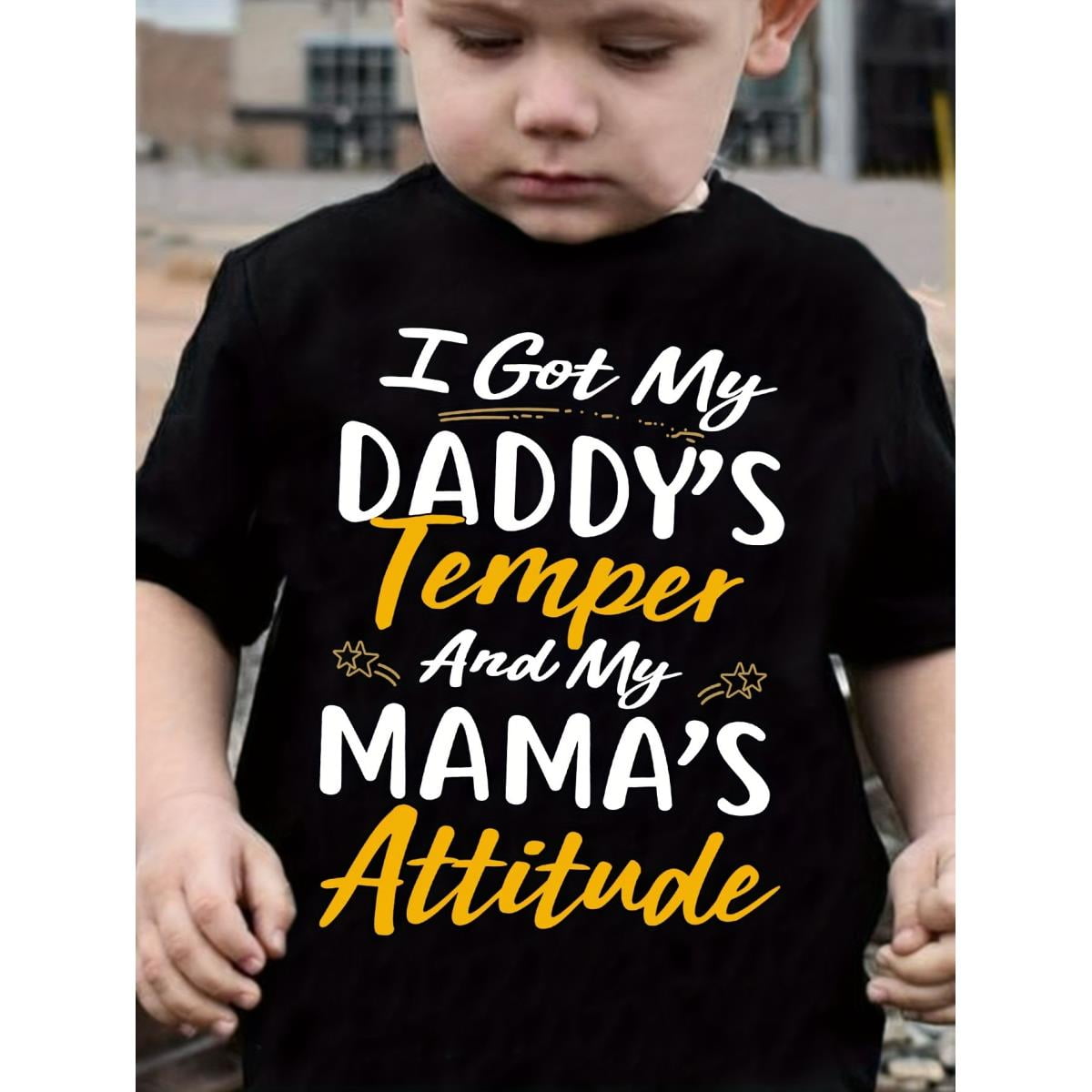 Boys' Fun 'I Got My Daddy's Temper &amp; Mommy's Attitude' Print T-Shirt ...