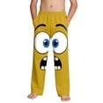 thumbnail image 1 of Boys Funny Face Print Pants Elastic Waistband with Pockets Soft Stretchy Polyester Spandex Joggers Casual Trousers for Kids 4-14 Yellow,Size 4 T, 1 of 9