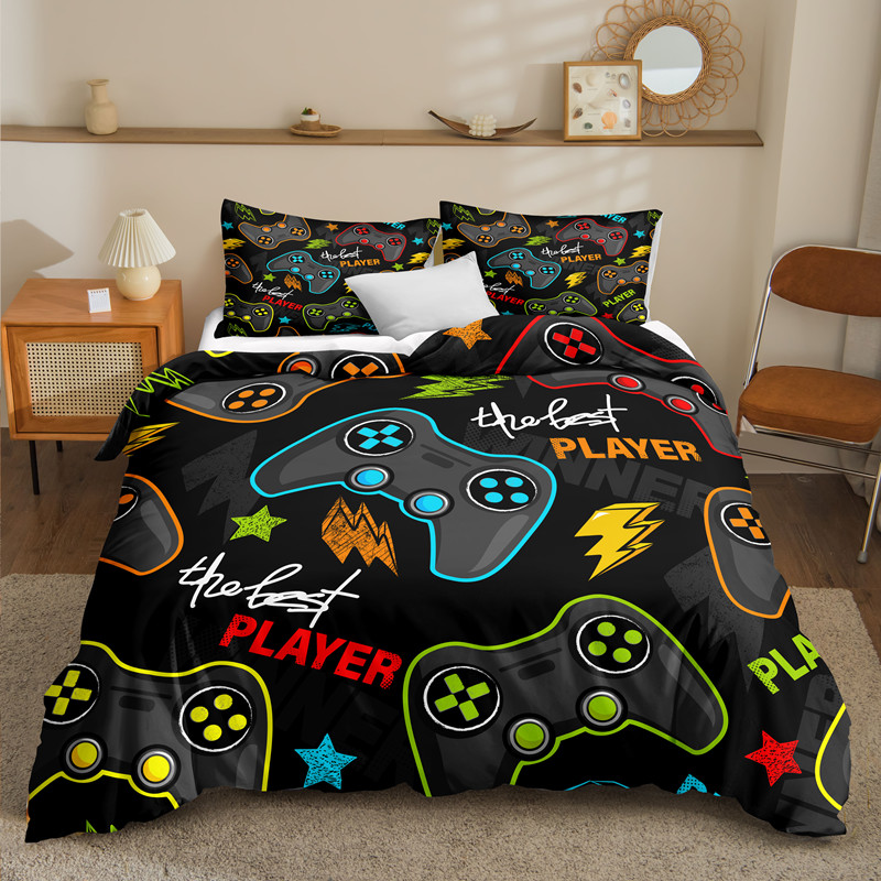 Boys Gamer Bedding Set Cartoon Game Luxury Duvet Cover King Double