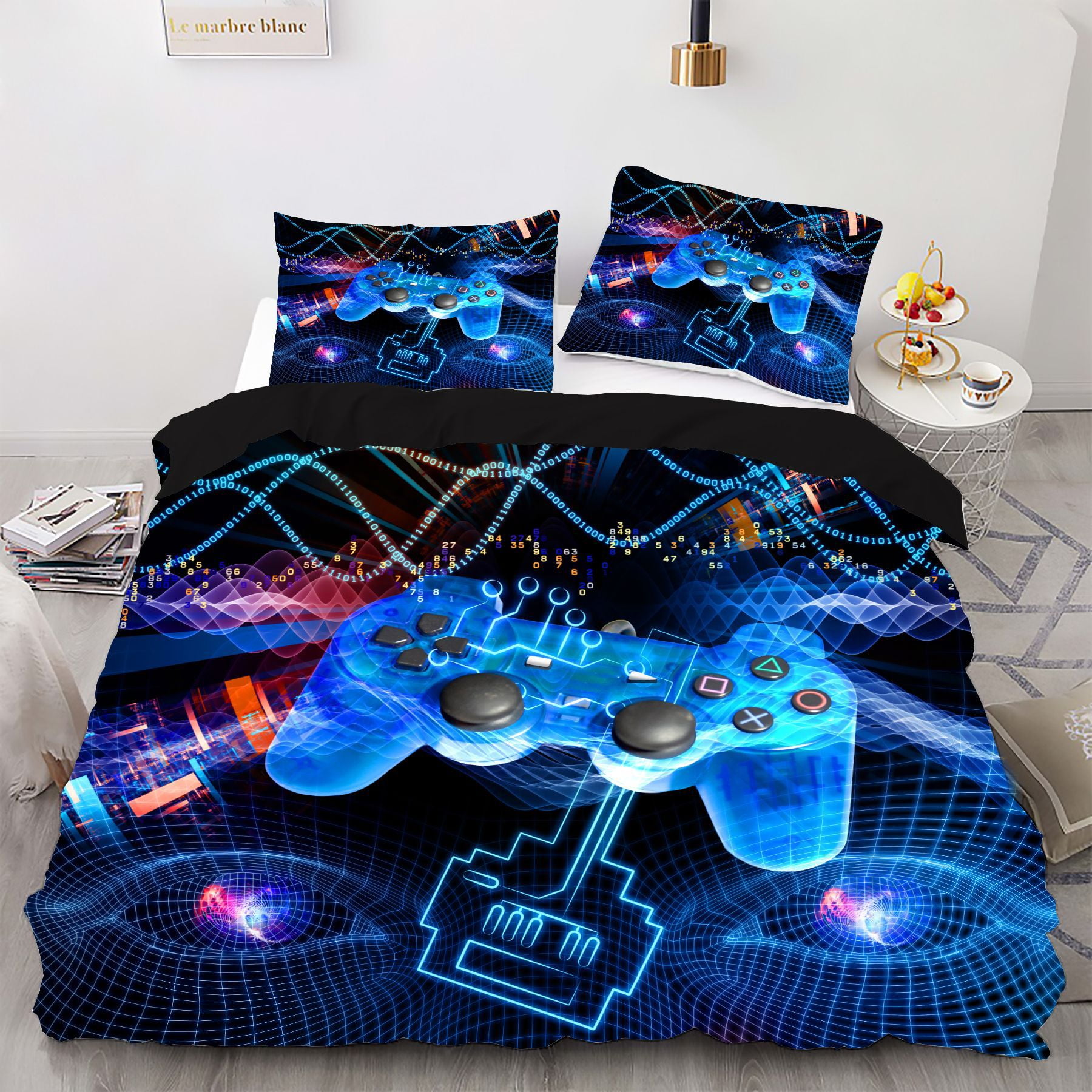 Boys Gamer Soft Reversible Duvet Cover,Kids Gaming Gamepad Bedding Set