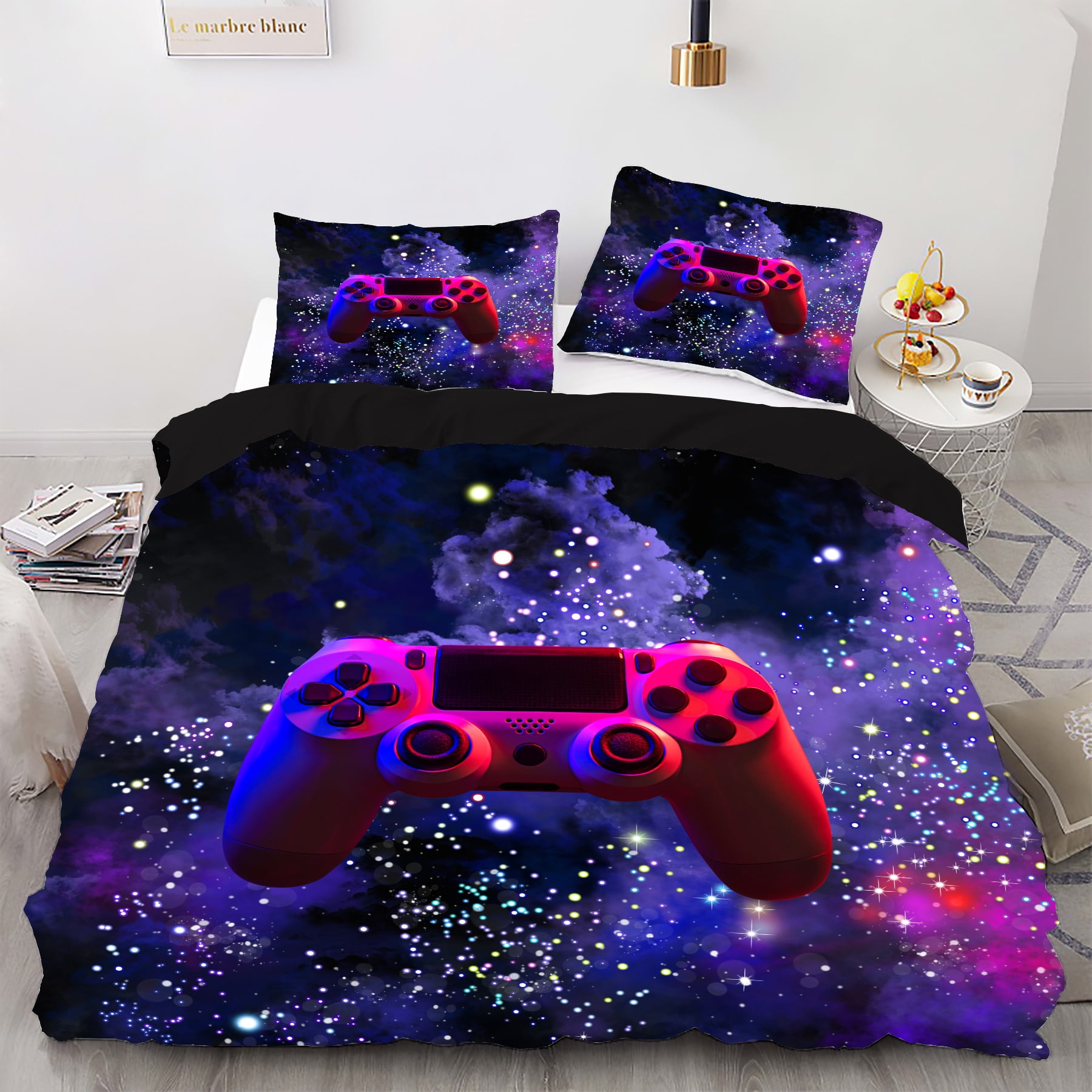 Boys Gamer Soft Reversible Duvet Cover,Kids Gaming Gamepad Bedding Set