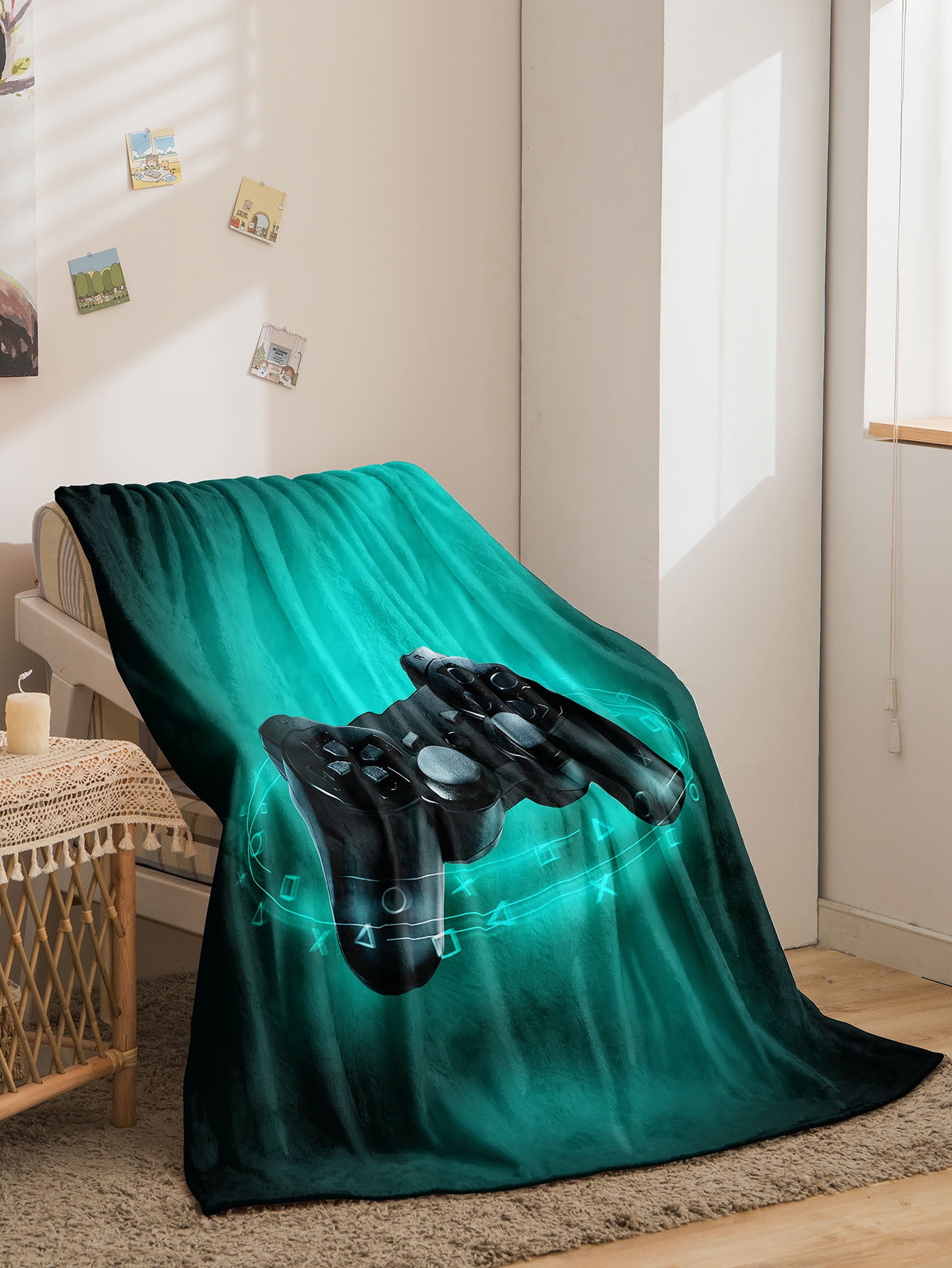 Boys Games Fleece Blankets,Gaming Player Throw Blanket for Kids Teen