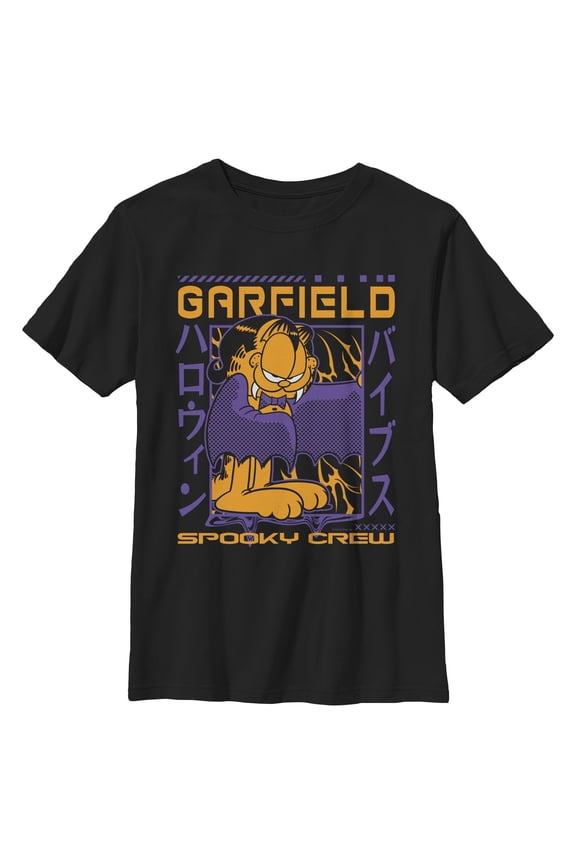 Boys Garfield Orange Cat Fangs And Cape T Shirt
