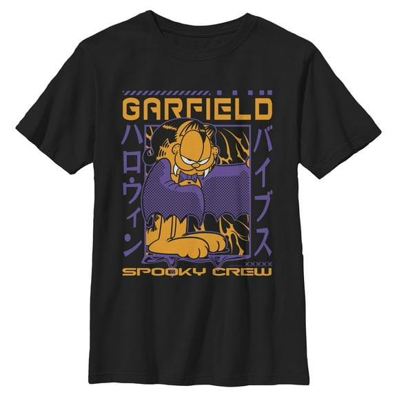 Boys Garfield Orange Cat Fangs And Cape T Shirt
