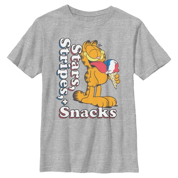 Boys Garfield Stars Stripes and Snacks T Shirt