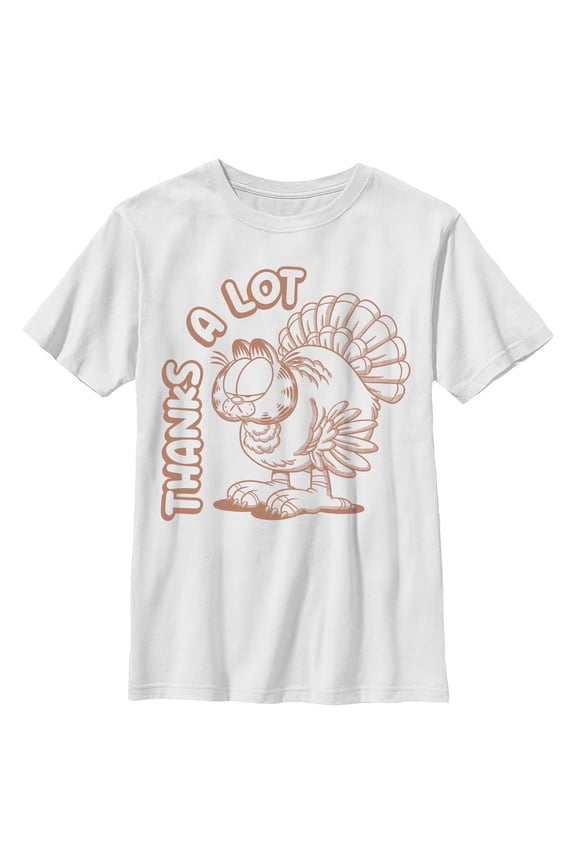 Boys Garfield Thanks A Lot Turkey T Shirt