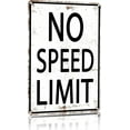 thumbnail image 1 of Boys Gifts Retro Tin Sign No Speed Limit Sign for Boys Room Man Cave Garage Bedroom Vintage Style Wall Art Decor 8 x 12 Inch, 1 of 7