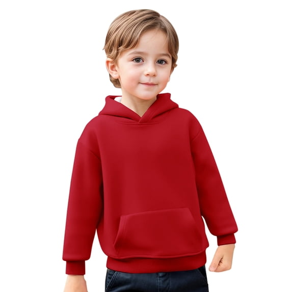 Boys Girl Fleece Sweatshirts Thick Cotton Comfy Warm Hoodie Casual Solid Color School Outfits Fall Winter Cute Trendy Clothes