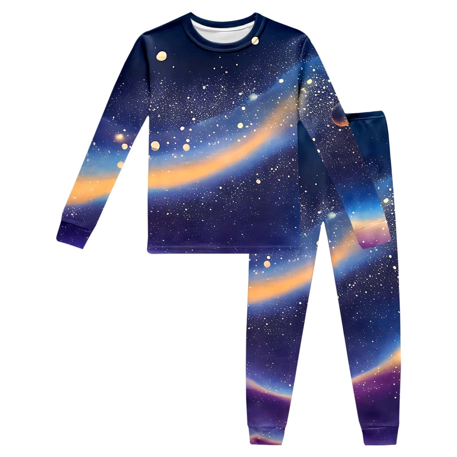 Men's Waffle Knit Pajama Set - Long Sleeve Crewneck & Pants, Lightweight Breathable Loungewear
