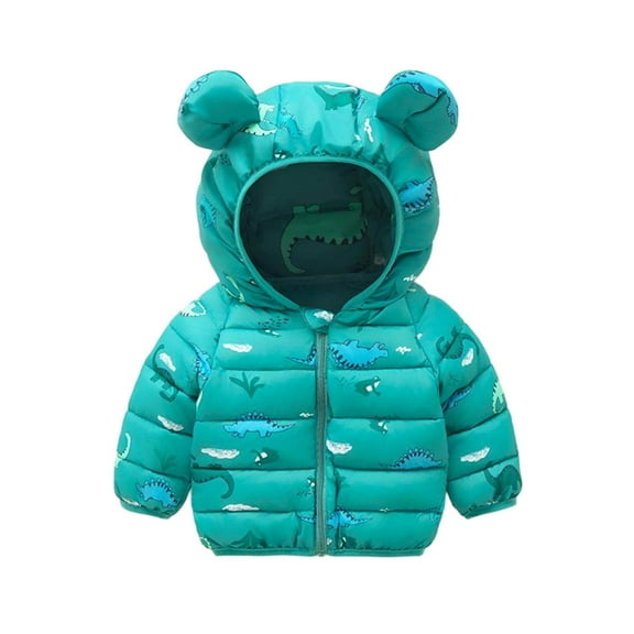 Boys Girl's Coat Waterproof Winter Kids Outerwear Warm Parka Puffer Jacket with Hood Green 5-6 Years