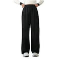 thumbnail image 1 of Boys Girl's Cotton Sweatpants Casual High Waist Baggy Joggers Track Pants Soft Straight Wide Leg Athletic Pants with Pockets, 1 of 5
