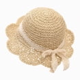 thumbnail image 1 of Boys Girls 2-6 Years Holiday Bucket Hat Boys Girls Baby Girl Straw Hat Outdoor Baby Sun Hats Summer Bowknot Cap For Infant Toddler Girls--Beige Hat, 1 of 6