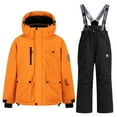 thumbnail image 1 of Boys Girls 2 Piece Snowsuit Kids Waterproof Hooded Jacket and Snow Bibs Winter Outdoor Overalls Snowboarding Ski Suit 3-14Y, 1 of 5