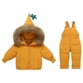 thumbnail image 1 of Boys Girls 2-Piece Snowsuit Puffer Jacket and Skibib Snow Pants Cold Weather Winter Warm Clothes Litter Kids, 1 of 8
