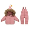 thumbnail image 1 of Boys Girls 2-Piece Snowsuit Puffer Jacket and Skibib Snow Pants Cold Weather Winter Warm Clothes Litter Kids, 1 of 8