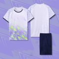 thumbnail image 1 of Boys Girls 2 Piece Soccers Outfits Sets Size 4-14 Workout Track Suits Teens Kids Breathable T-Shirts and Shorts Gym Running Basketball Set, 1 of 4