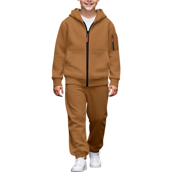 Boys Girls 2 Piece Tracksuit Sets Long Sleeve Full Zip Jacket Elastic Waist Jogger Sweatpant with Pockets Casual Sweatsuit Outfits