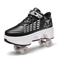 thumbnail image 1 of Boys Girls 2-in-1 Roller Skates & Sneakers Unisex Retractable Wheels Outdoor Fun & Fitness Kick Roller Shoes Children Best Gift, 1 of 12