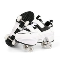 Boys Girls 2-in-1 Roller Skates & Sneakers Unisex Retractable Wheels Outdoor Fun & Fitness Kick Roller Shoes Children Best Gift