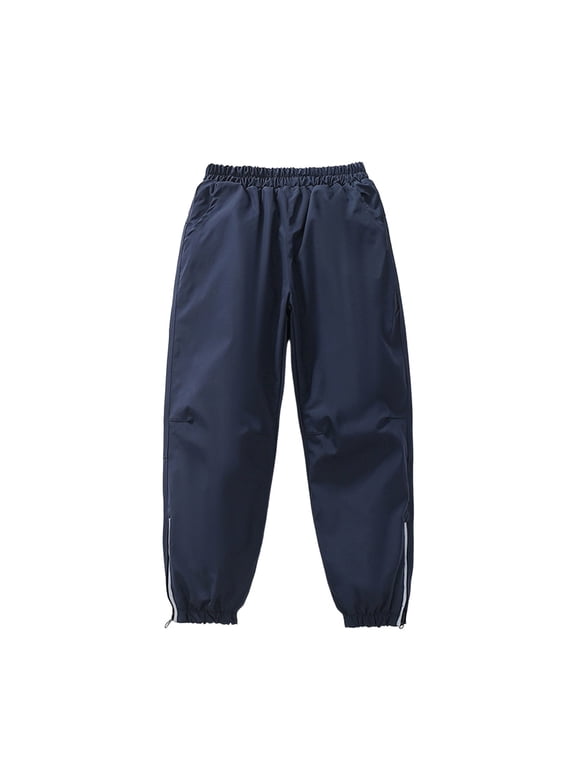 Boys Girls 3-Layer Snow Pants Waterproof Windproof Lined Ski Pants Kids Winter Hiking Pants for Kids,Color:Navy,Size:10-11 Years