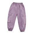 thumbnail image 1 of Boys Girls 3-Layer Snow Pants Waterproof Windproof Lined Ski Pants Kids Winter Hiking Pants for Kids,Color:Purple,Size:8-9 Years, 1 of 9