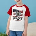 thumbnail image 1 of Boys Girls 4Th Of July Shirts Trendy Independence Day Flag Printed Tees Summer Raglan Sleeve Casual Short Sleeve T-Shirts Red 4-5 Years, 1 of 7