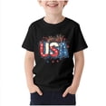 thumbnail image 1 of Boys & Girls 4th of July Print T-Shirt Kids Crew Neck Short Sleeve Casual Tops for 3-15 Years, 1 of 4