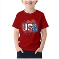 thumbnail image 1 of Boys & Girls 4th of July Print T-Shirt Kids Crew Neck Short Sleeve Casual Tops for 3-15 Years, 1 of 4