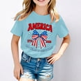 thumbnail image 1 of Boys Girls 4th of July Shirt American Flag T-Shirts for Kids Patriotic Tee Tops Independence Day Outfit Summer Short Sleeve(Light Blue,4-5 Years), 1 of 3