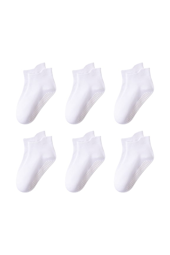 Boys & Girls 6-Pack Non-Slip Toddler Socks - Breathable Cotton Baby Socks for Newborns and Infants, Summer Slip Mid Tube Toddler Socks Newborn Baby Baby Socks