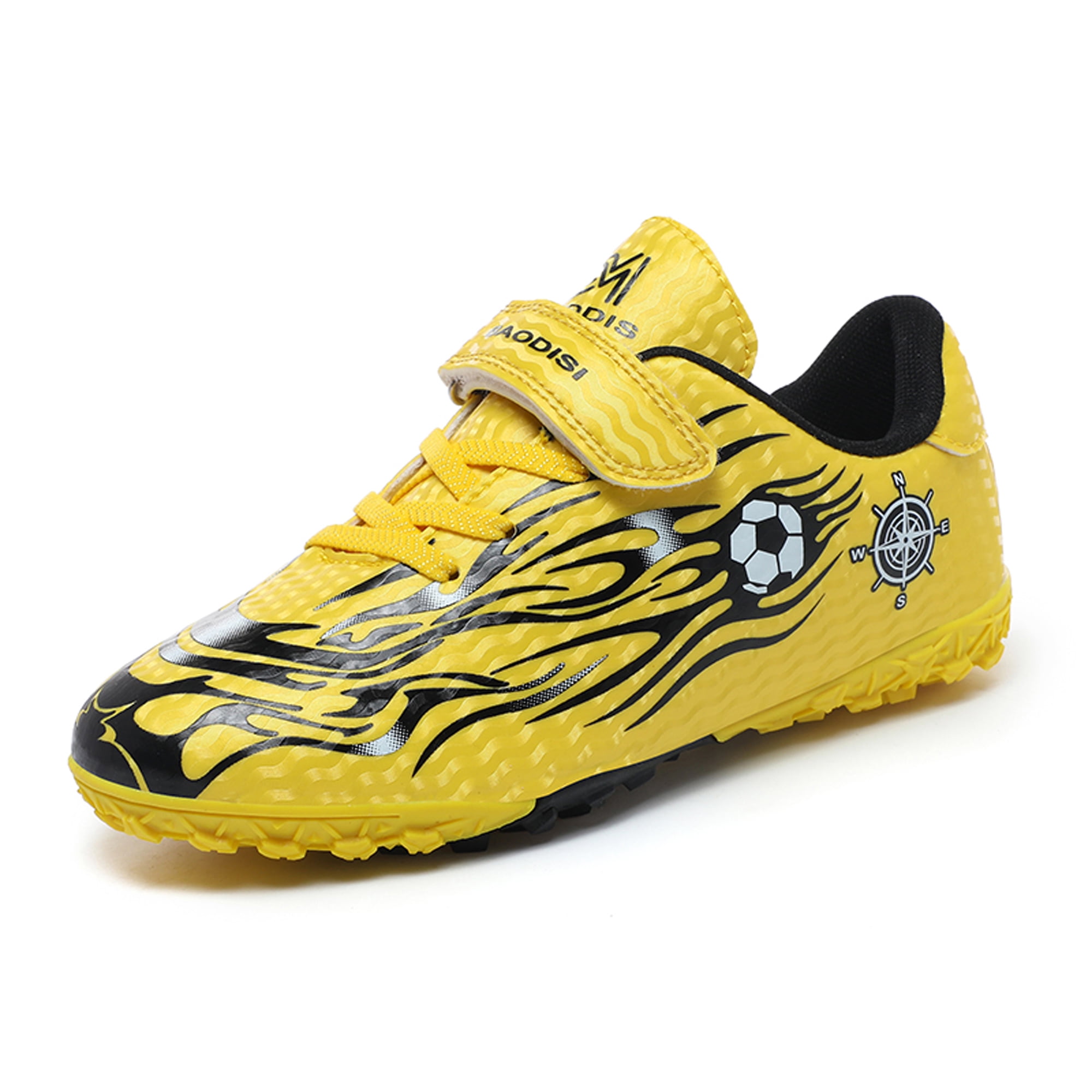 Boys Girls AG/FG Soccer Shoes Outdoor Athletic Actual Combat Training Shoes Football Shoes For Kids (Little Kid/Big Kid) Gold 32
