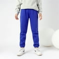 thumbnail image 1 of Boys Girls Active Pants Jogger Sweatpants With Pockets Kids Trousers Casual Solid Pants Soft Boys Pants Blue 5-6 Years, 1 of 4