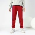 thumbnail image 1 of Boys Girls Active Pants Jogger Sweatpants With Pockets Kids Trousers Casual Solid Pants Soft Boys Pants Red 5-6 Years, 1 of 4