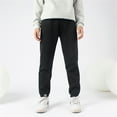 thumbnail image 1 of Boys Girls Active Pants Jogger Sweatpants With Pockets Kids Trousers Casual Solid Pants Trendy Boys Pants Black 8-9 Years, 1 of 4