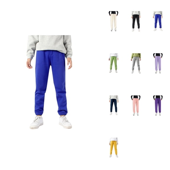 Boys Girls Active Pants Jogger Sweatpants With Pockets Kids Trousers Casual Solid Pants