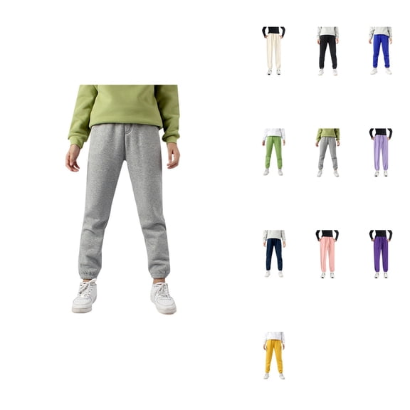 Boys Girls Active Pants Jogger Sweatpants With Pockets Kids Trousers Casual Solid Pants