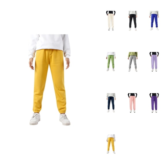 Boys Girls Active Pants Jogger Sweatpants With Pockets Kids Trousers Casual Solid Pants