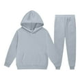 thumbnail image 1 of Boys Girls Active Sweatsuit,2 Piece Long Sleeve Grey Soft Hoodie Sweatpants Joggers Set Fall Winter Clothes Tracksuit Jogging Outfits Set 2-3 Years, 1 of 4