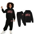 thumbnail image 1 of Boys Girls Active Sweatsuit 2 Piece Long Sleeve Letter Print Sweatshirt Leggings Pants Warm Fall Winter Clothes Boys Girls Active Tracksuit Set7-8 Years Boys Girls Fashion, 1 of 3