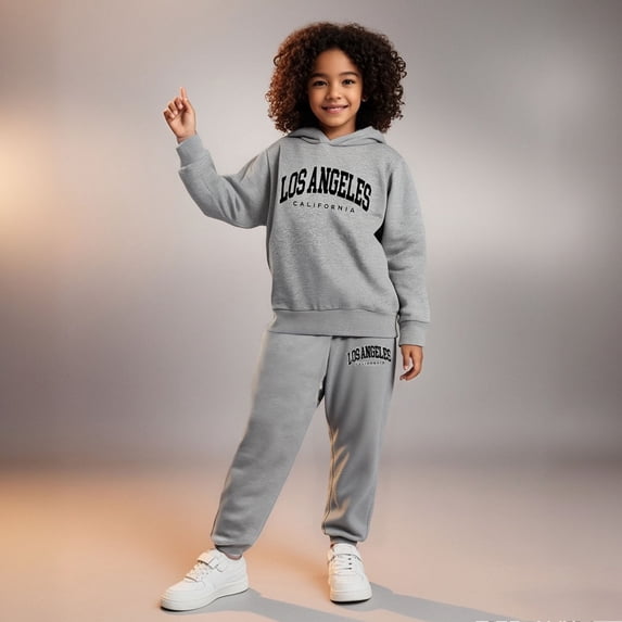 Boys Girls Active Sweatsuit 2 Piece Long Sleeve Letter Print Sweatshirt and Jogger Pants Fall Clothes 4-5 Years Old Girl Clothes Boys Girls Fashion