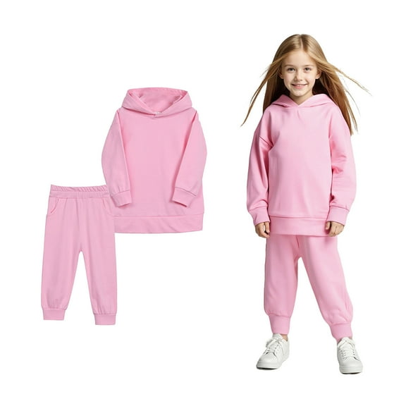 Boys Girls Active Sweatsuit 2 Piece Long Sleeve Pink Sweatshirt Leggings Pants Fall Winter Clothes Size 5-6 Years Girls Clothes Boys Girls Fashion