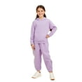 thumbnail image 1 of Boys Girls Active Sweatsuit 2 Piece Long Sleeve Purple Tracksuit Hoodie and Jogger Pants Warm Fall Winter Clothes Size 8-9 Years Boys Clothes Boys Girls Fashion, 1 of 4