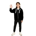 thumbnail image 1 of Boys Girls Active Sweatsuit 2PC Long Sleeve Black Zip Up Tracksuit Hoodie Jogger Set Fall Clothes Boys Outfits Size 7-8 Years, 1 of 8