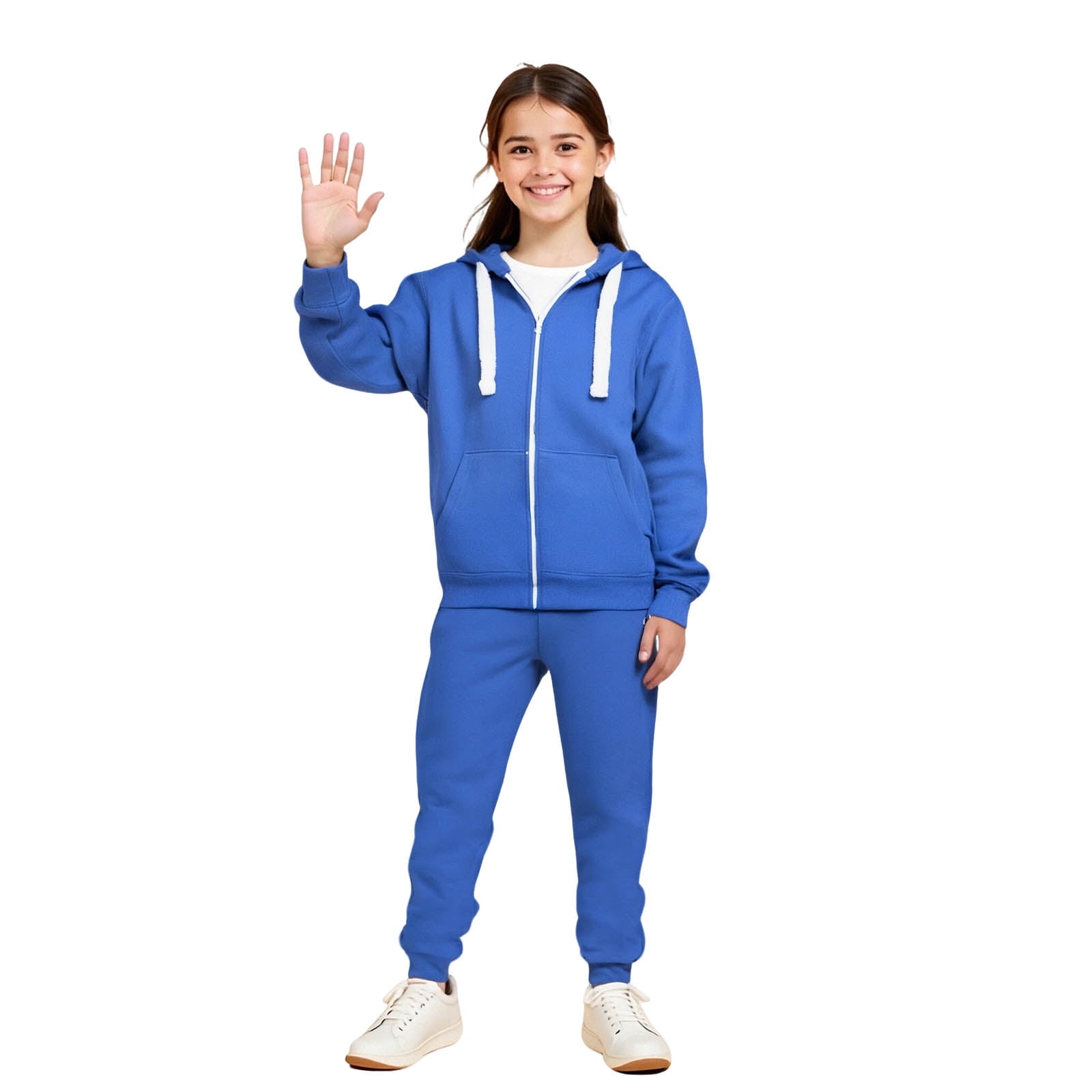 A2Z 4 Kids Meisjes Jongens TrainingsPak Effen Rits Capuchon Sweatshirt