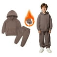 thumbnail image 1 of Boys Girls Active Sweatsuit 2PC Long Sleeve Coffee Hooded Sweatshirt and Sweatpants Warm Fall Winter Clothes Tracksuit Jogging Outfits Set6-7 Years Boys Girls Fashion, 1 of 4