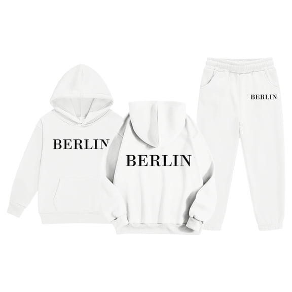 Boys Girls Active Sweatsuit,2PC Long Sleeve Letter Printed Pullover Hoodie and Jogger Sweatpants Winter Clothes Kids Clothes Boys Size 2-3 Years